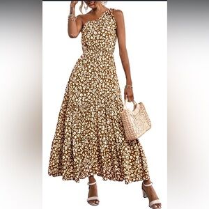 PRETTY GARDEN Women’s Floral Summer One-Shoulder Sleeveless knot